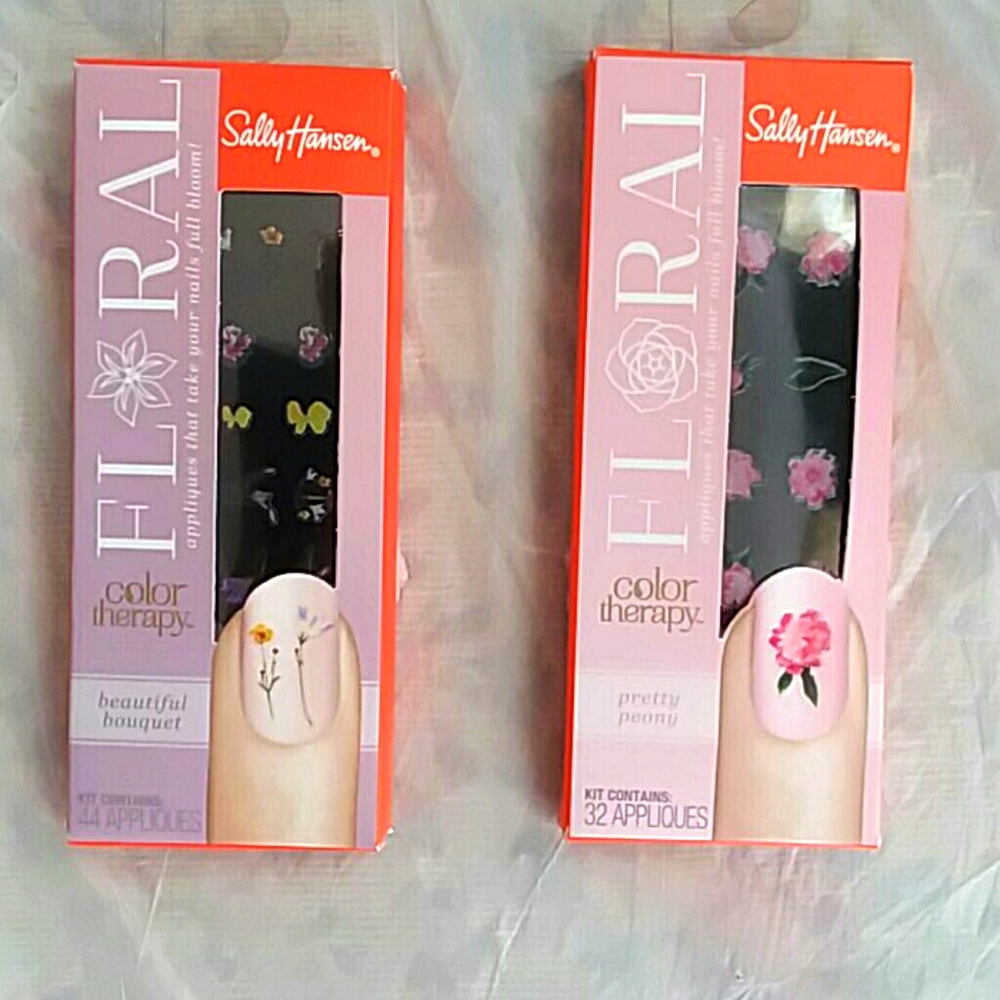 2pk Sally Hansen Floral Nail Appliques 833201 nib